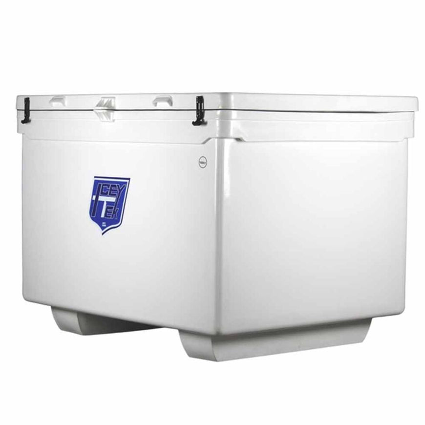 Icey-Tek 1100 Quart Rotomold Ice Chest/Cooler with Runners - White