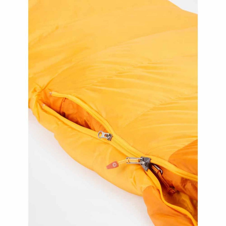 Marmot Men's Lithium 0 Left Zipper Long Sleeping Bag - Orange Pepper/Golden Sun