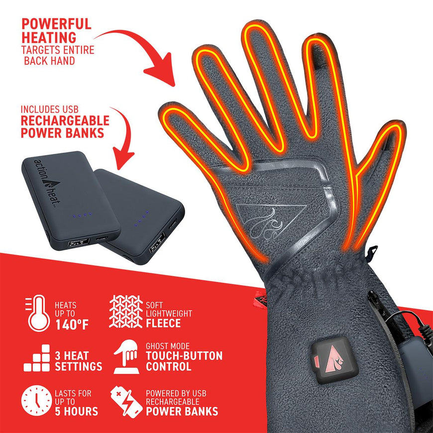 ActionHeat 5V Men's Slim Fit Fleece Heated Gloves