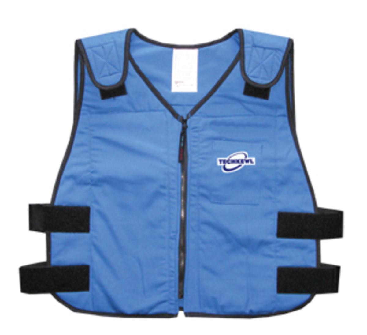 Techniche TechKewl 6626 Phase Change Cooling Vest with Inserts and Cooler - Blue