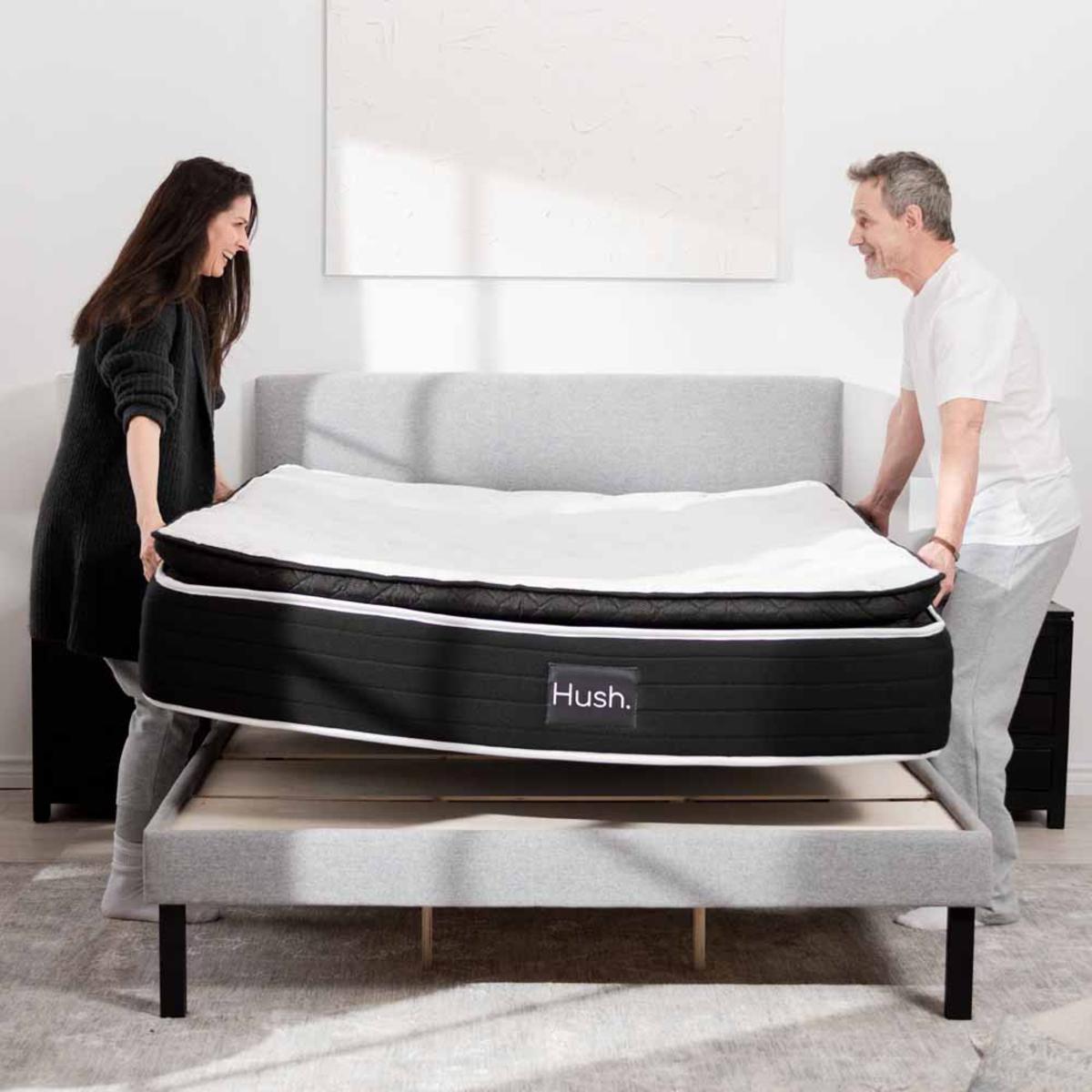 Hush Iced Hybrid 2-in-1 Cooling Mattress with Memory Foam and Springs - Twin/White