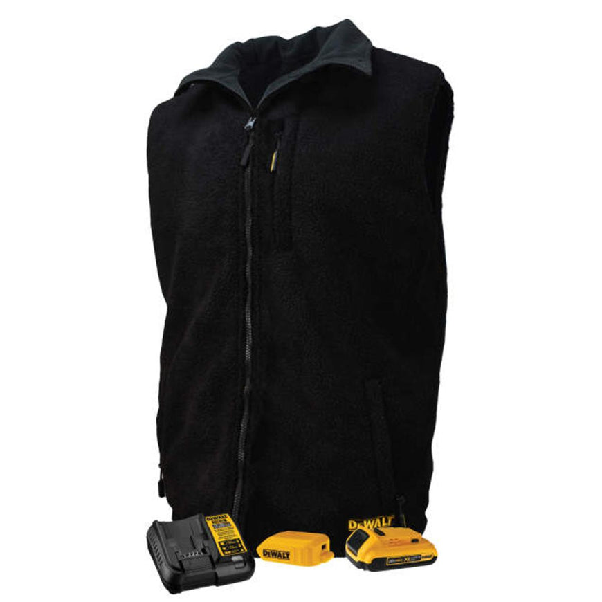 DeWalt Men's Heated Reversible Fleece Vest Kitted with Battery