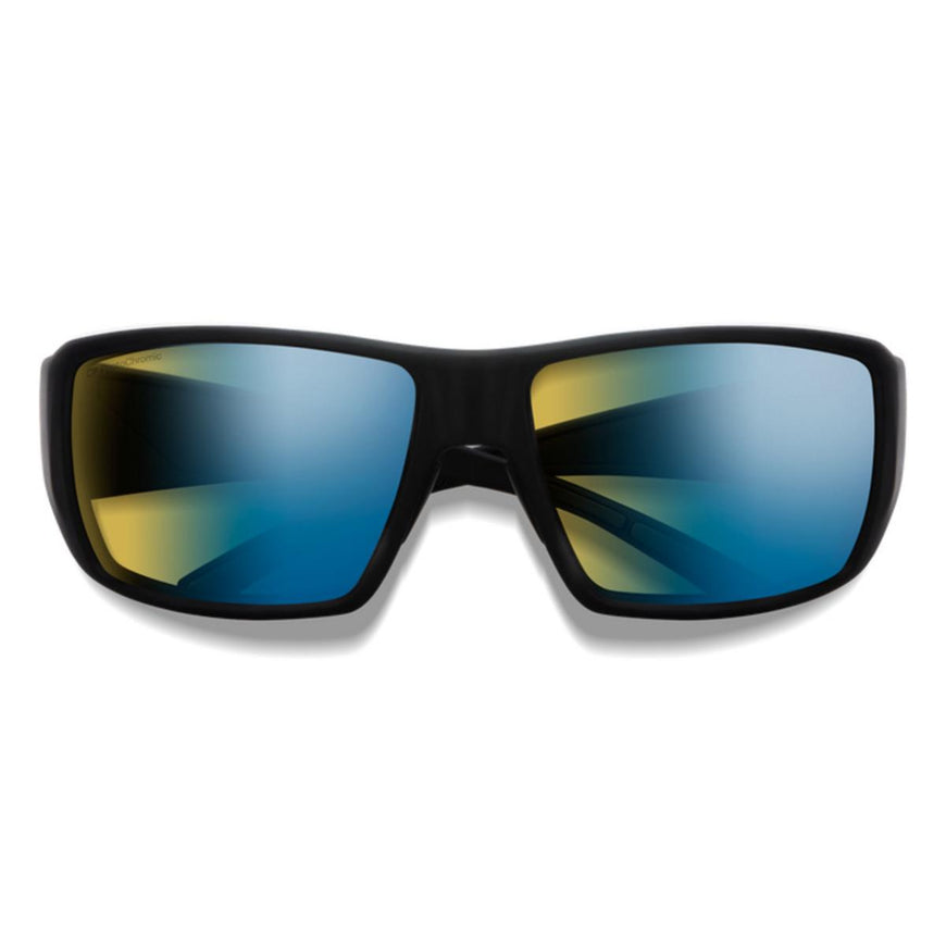 Smith Optics Guide's Choice Sunglasses ChromaPop Glass Polarchromic Yellow Blue Mirror - Matte Black Frame