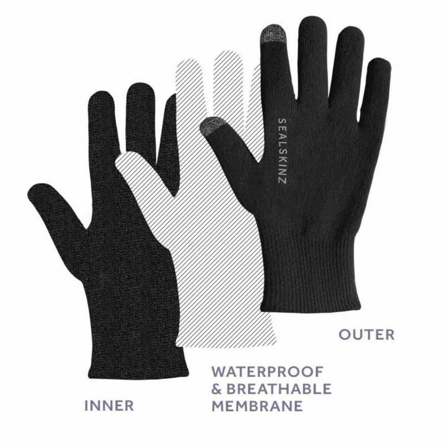 SealSkinz Anmer Waterproof All Weather Ultra Grip Knitted Gloves (Size M)