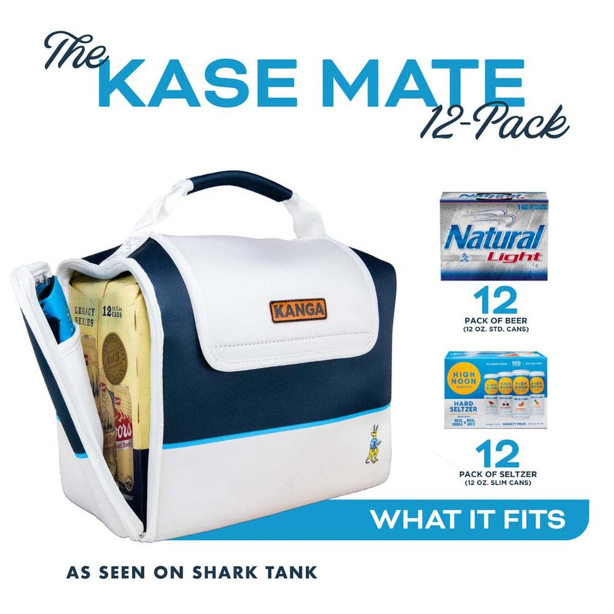 Kanga Coolers Malibu Kase Mate Standard 12 Pack Cooler - White/Navy