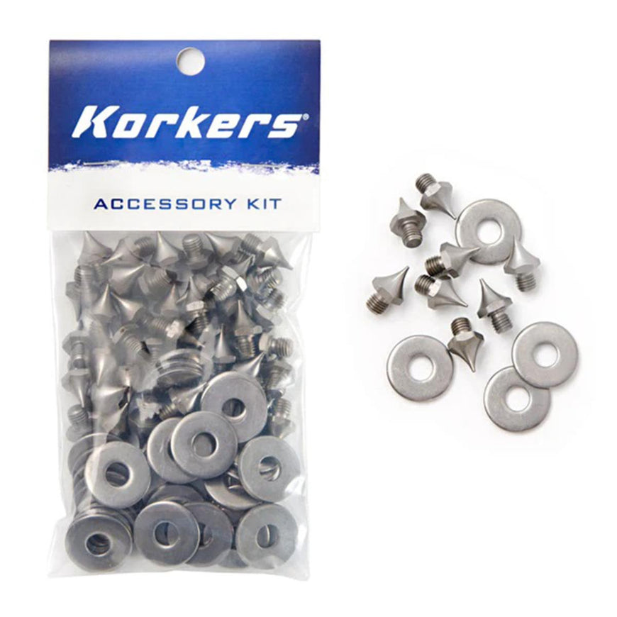 Korkers Triple Threat Sharp Steel Spike Kit, 7mm, 40 Pack - Silver