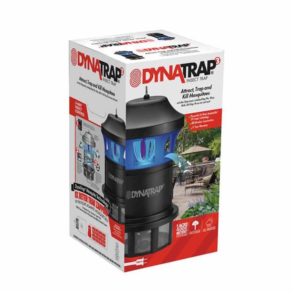 DynaTrap 1 Acre Mosquito & Insect Trap with AtraktaGlo Light - Black