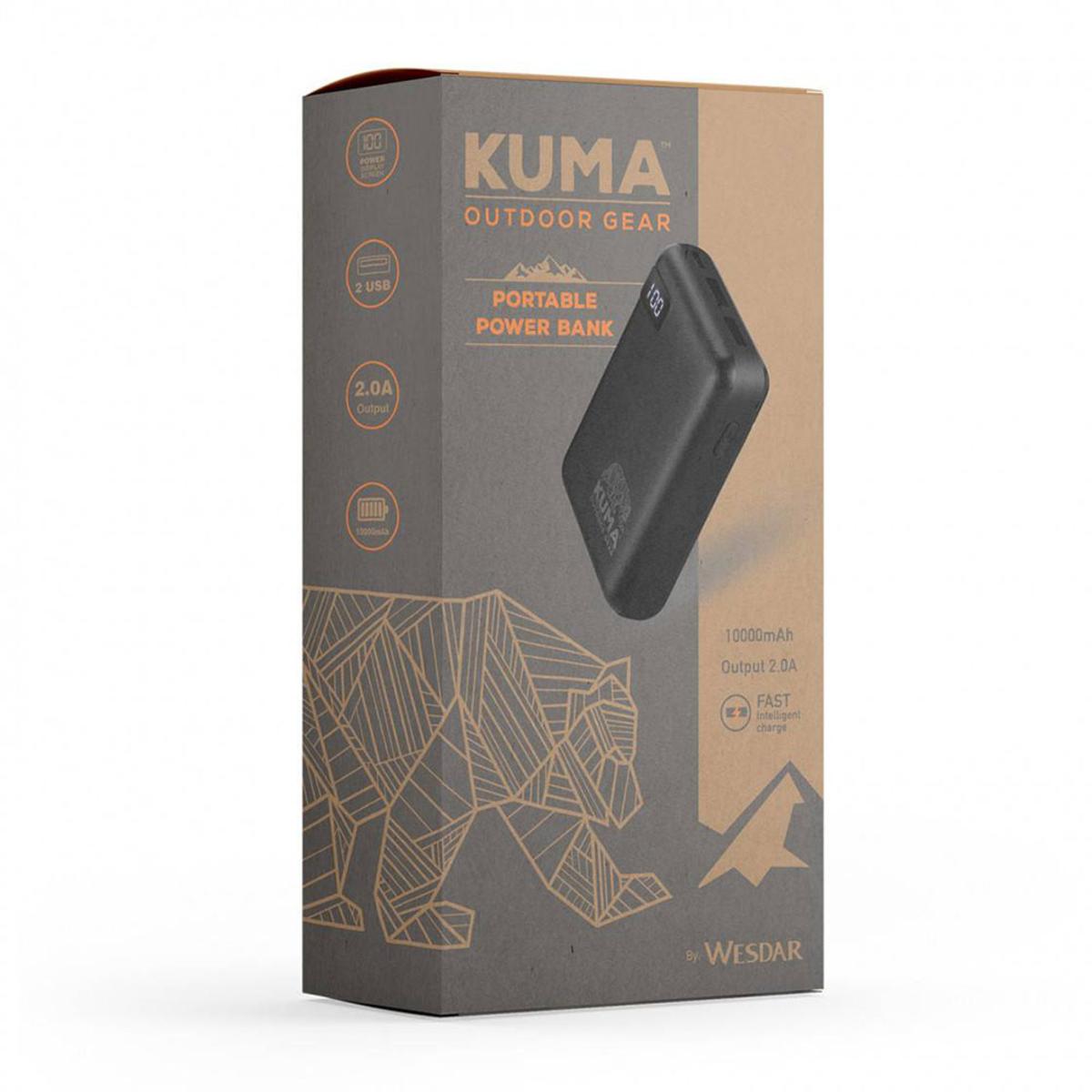 KUMA Outdoor Gear 10000mAh Portable Power Bank - Black
