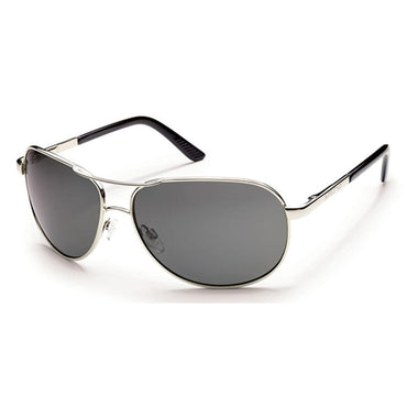 Suncloud Metals Aviator Silver Polarized Gray Sunglasses