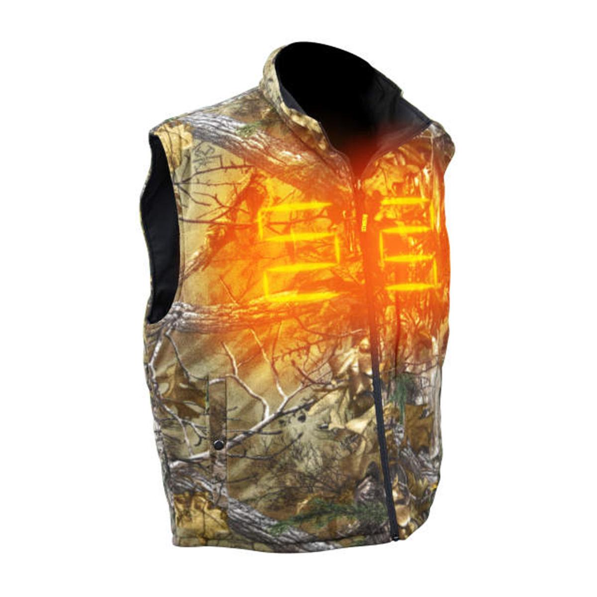 DeWalt Realtree Xtra Men's Camouflage Fleece Heated Vest with Battery