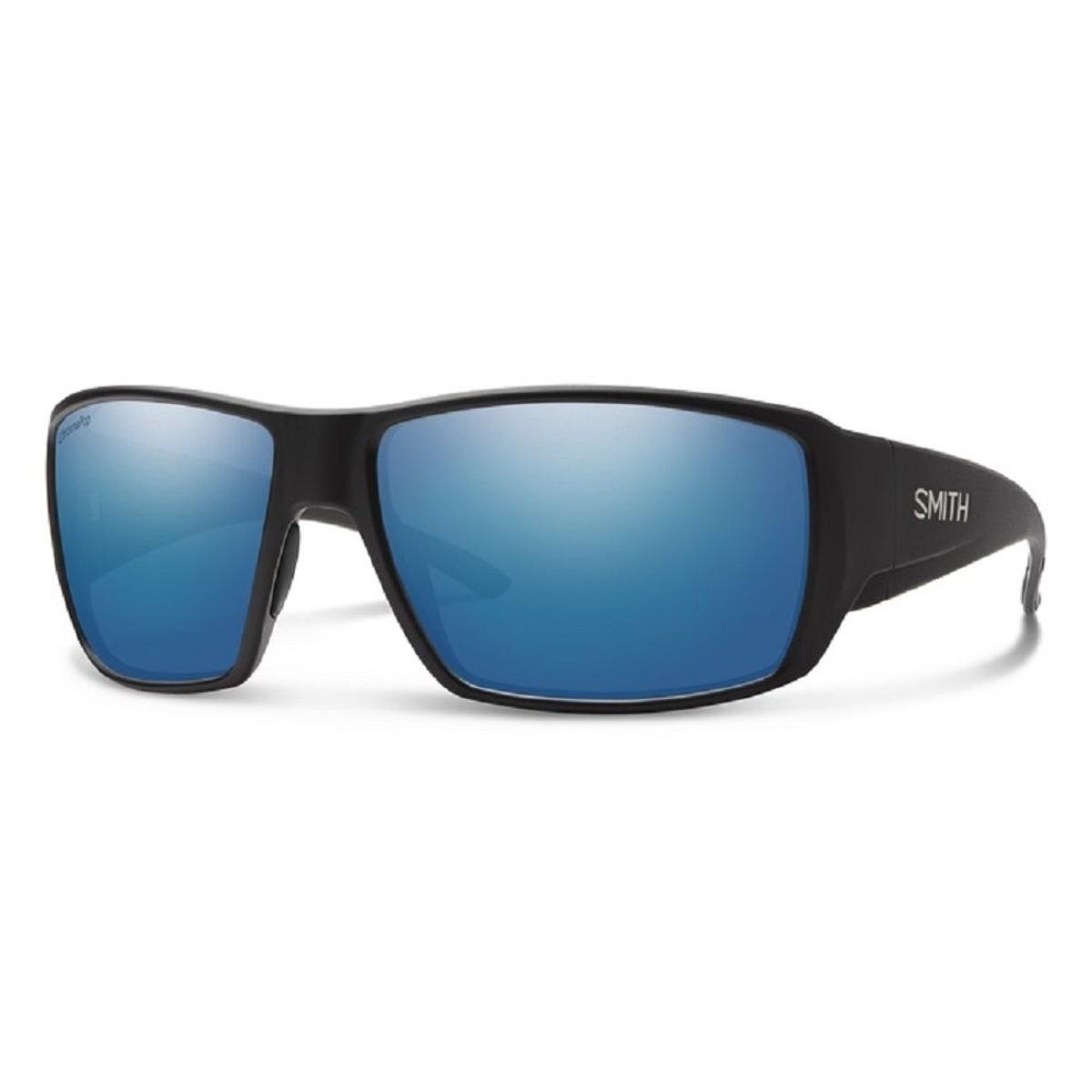 Smith Optics Guide's Choice Sunglasses ChromaPop Glass Polarized Blue Mirror - Matte Black Frame