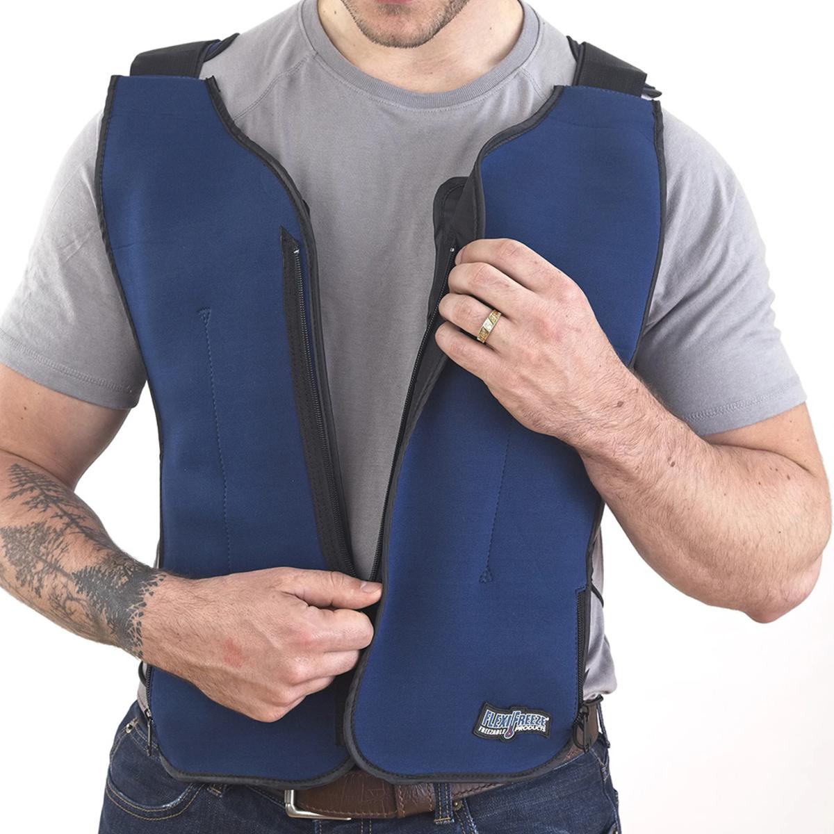 FlexiFreeze Personal Ice Vest Cooling Kit - Zipper Front