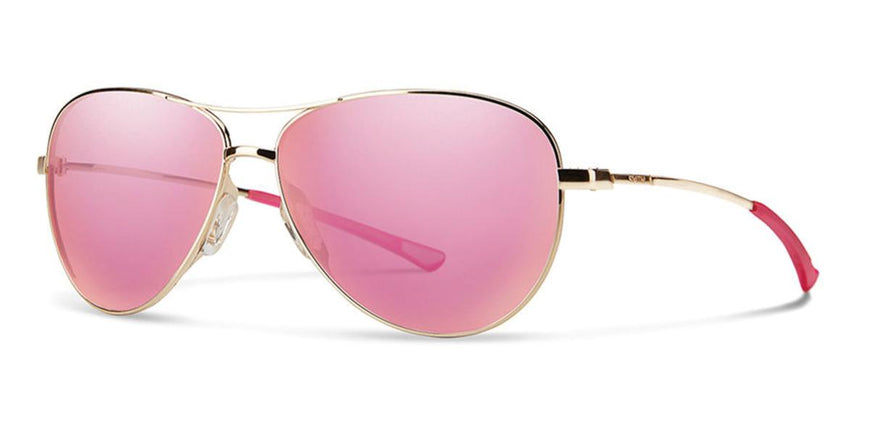 Smith Optics Langley Carbonic Sunglasses, Gold, Pink Sol-X