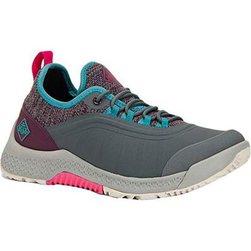 Muck Women's Outscape Lace Up Shoes - Dark Grey/Teal/Pink