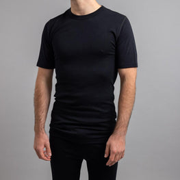 Merino Skins Unisex Short Sleeve Crew Neck - Black