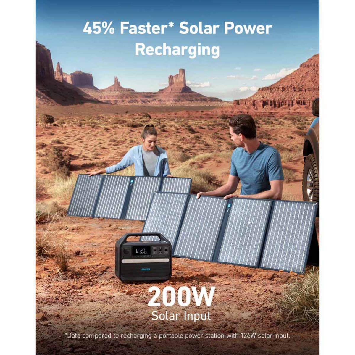 Anker Solar Generator 555 - PowerHouse 1024Wh with Solar Panels 100W