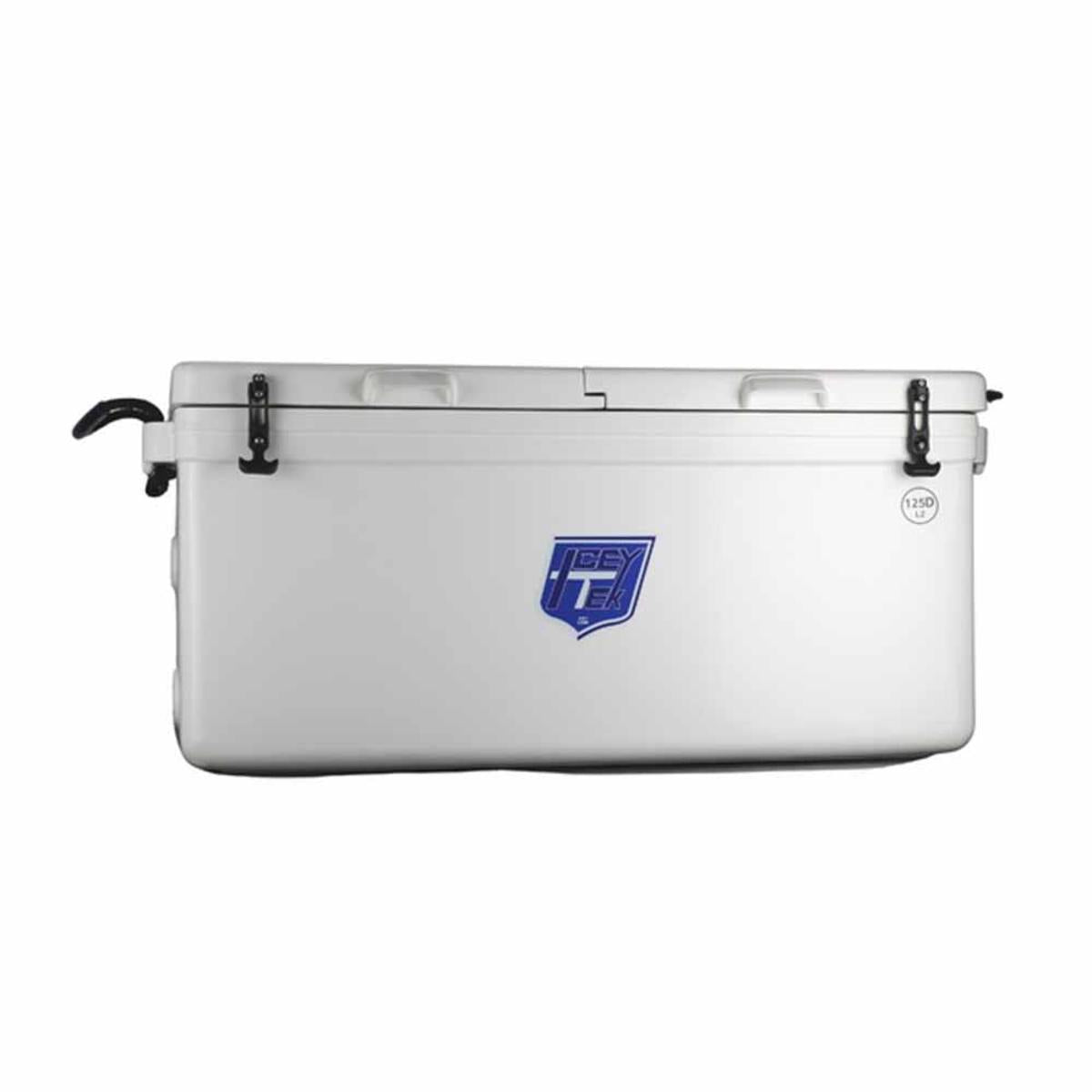 Icey-Tek 125 Quart Cooler Split Lid With Permanent 50/50 Divider DL2 - White