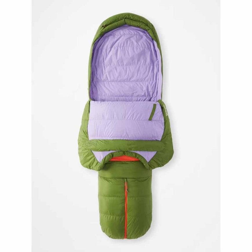 Marmot Women's Angel Fire 25Â° Sleeping Bag - Long/Foliage/Paisley Purple