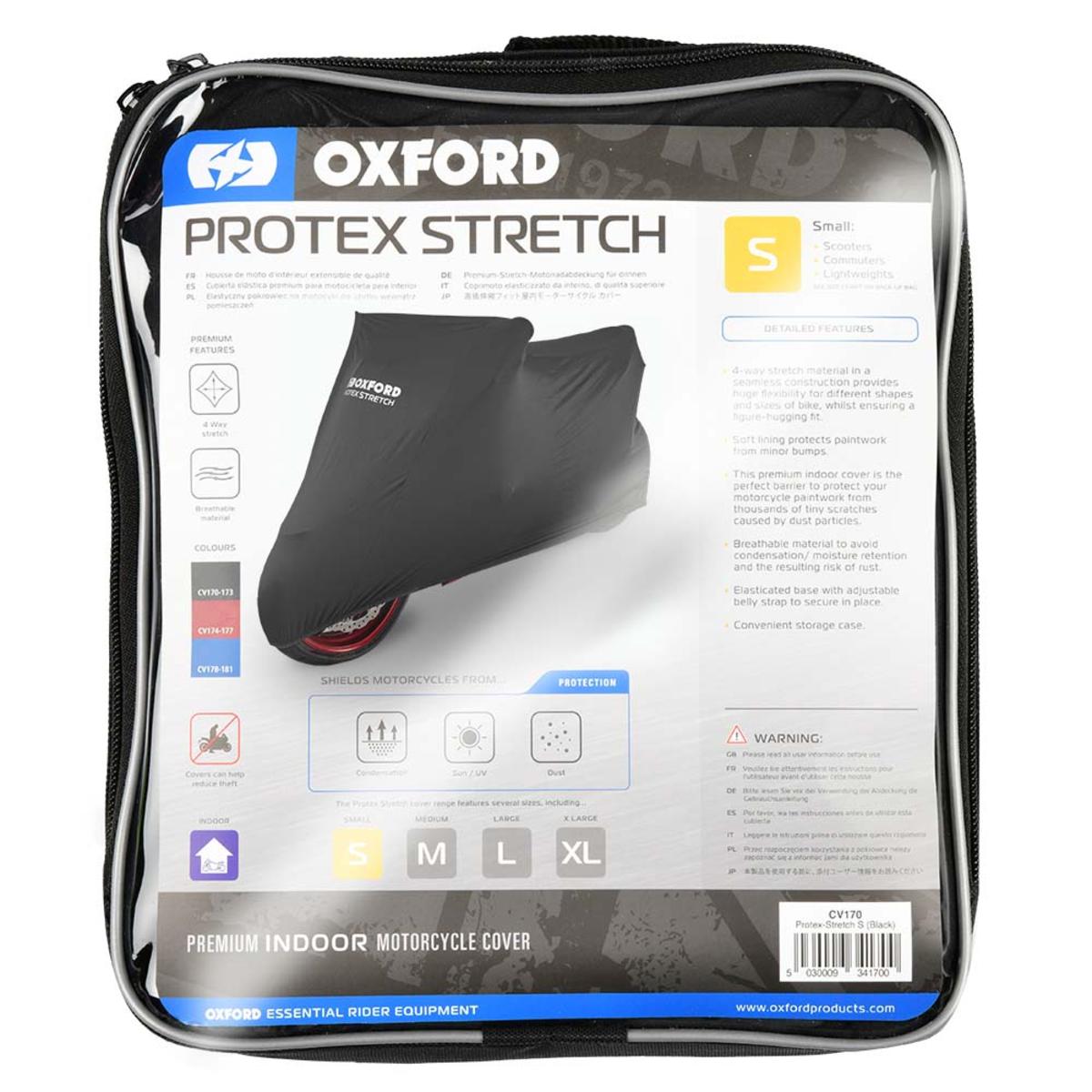 Oxford Protex Stretch Indoor Premium Motorcycle Protective Stretch-Fit Cover - Medium