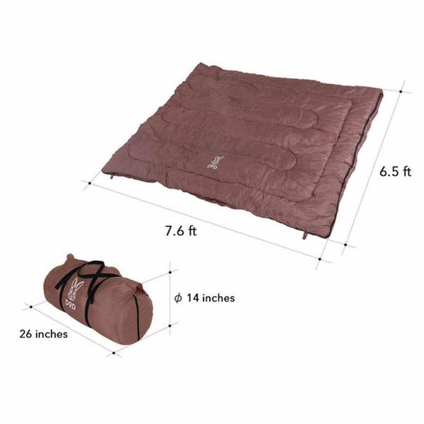 DOD Outdoors Wagaya Sleeping Bag - Maroon/Tan