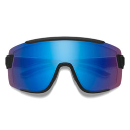 Smith Optics Wildcat Sunglasses ChromaPop Low Light Rose Blue Mirror - Matte Black Frame