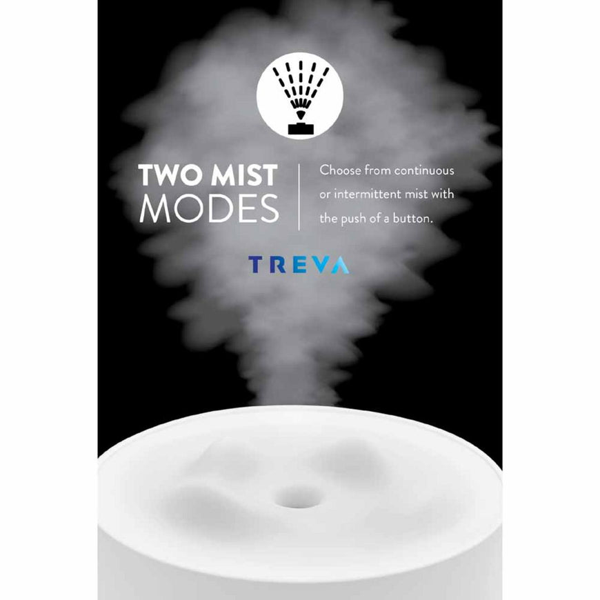 O2 Cool Treva Night Light Rechargeable 500 mL Humidifier - White