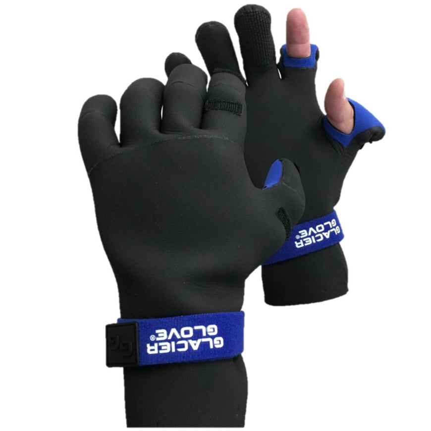 Glacier Glove Pro Angler Slit Finger Gloves - Black