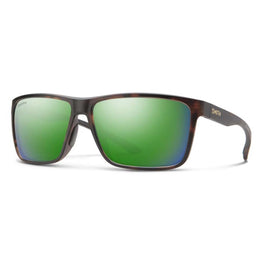 Smith Optics Riptide Sunglasses ChromaPop Glass Polarized Green Mirror - Matte Tortoise Frame