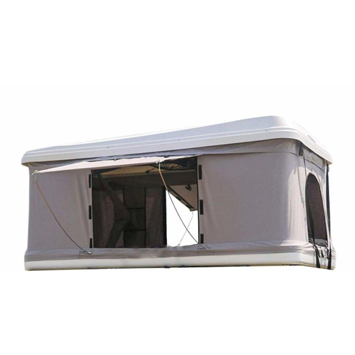 Trustmade White Hard Shell Light Gray Rooftop Tent 2mins Setup 100% Waterproof 50mm Mattress