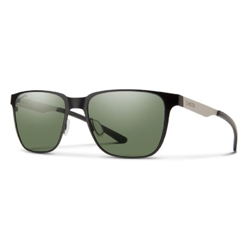 Smith Optics Lowdown Metal Sunglasses ChromaPop Polarized Gray Green - Matte Black/Silver Frame