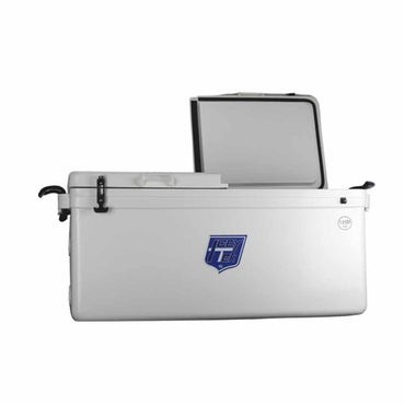 Icey-Tek 125 Quart Cooler Split Lid With Permanent 50/50 Divider DL2 - White