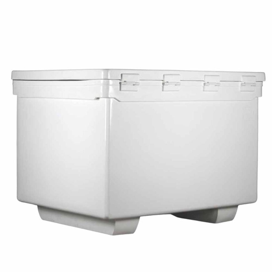 Icey-Tek 1100 Quart Rotomold Ice Chest/Cooler with Runners - White