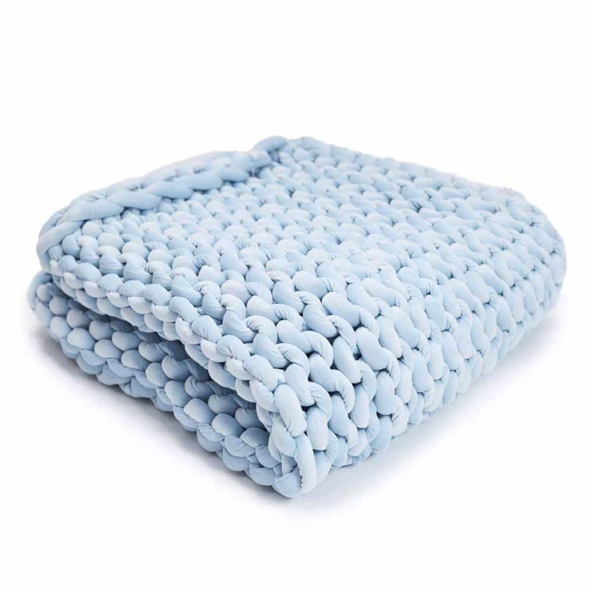 Hush 15lbs Minky Knitted Weighted Throw Blanket