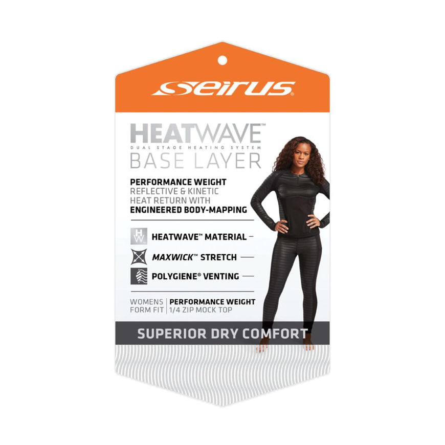 Seirus Women's Heatwave Mapped Long Sleeve 1/4 Zip Mock Top