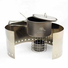 TOAKS Titanium Cook System - Ultra Thin Wall 700ml Pot & Siphon Alcohol Stove with Wire Pot Stand